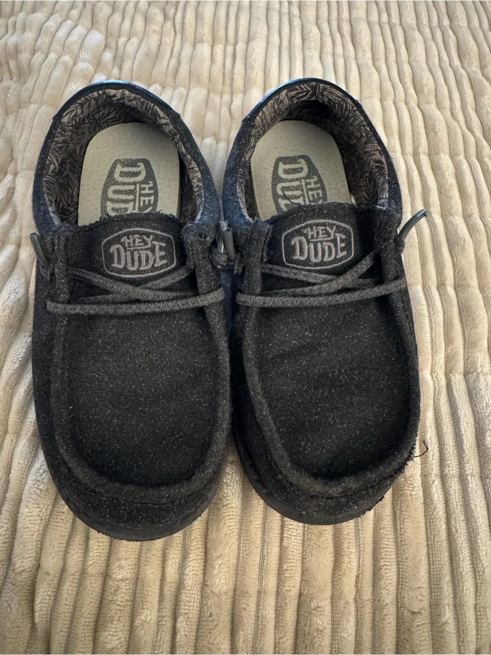 Hey Dude Kids Black Slip-On Moccasins
